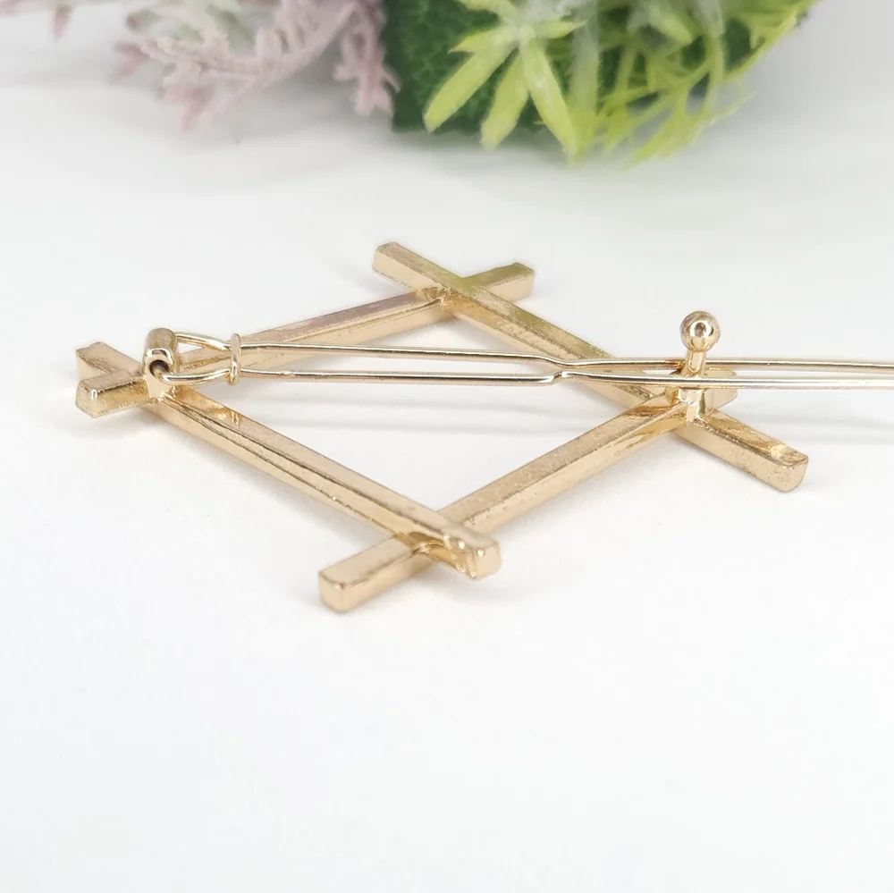 Gold Plated Geometric Hair Barrette